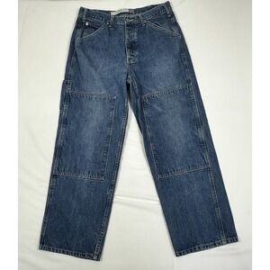 GAP Miner Mens Carpenter Jeans W34 L30 Blue Denim Double Knee Workwear Pants
